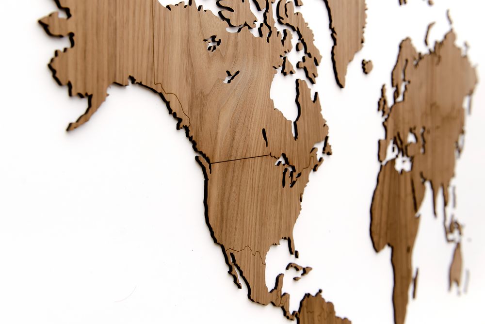 Деревянная карта мира World Map Wall Decoration Exclusive, орех