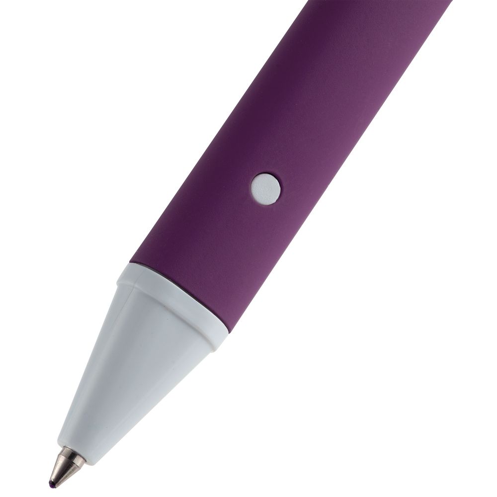 Ручка шариковая Button Up, фиолетовая с белым