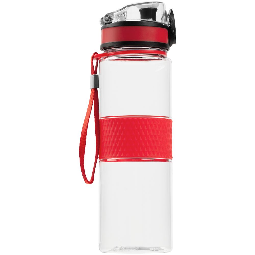 Бутылка для воды Fata Morgana, прозрачная с красным