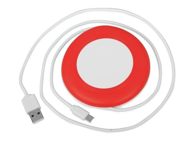 Беспроводное зарядное устройство «Disc» со встроенным кабелем 2 в 1