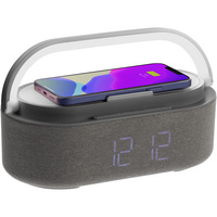 Колонка с часами и беспроводной зарядкой Veske ver.2, серая Колонка с часами и беспроводной зарядкой Veske ver.2, серая