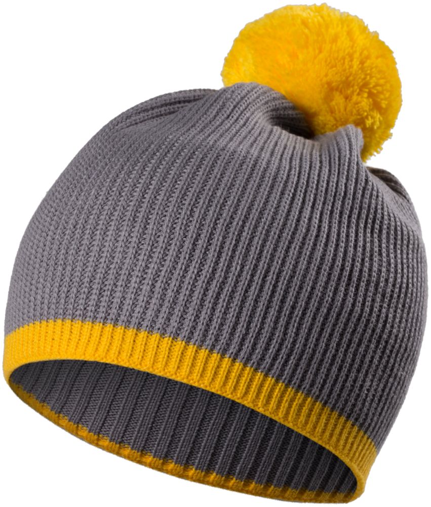 Шапка Amuse, серая с желтым