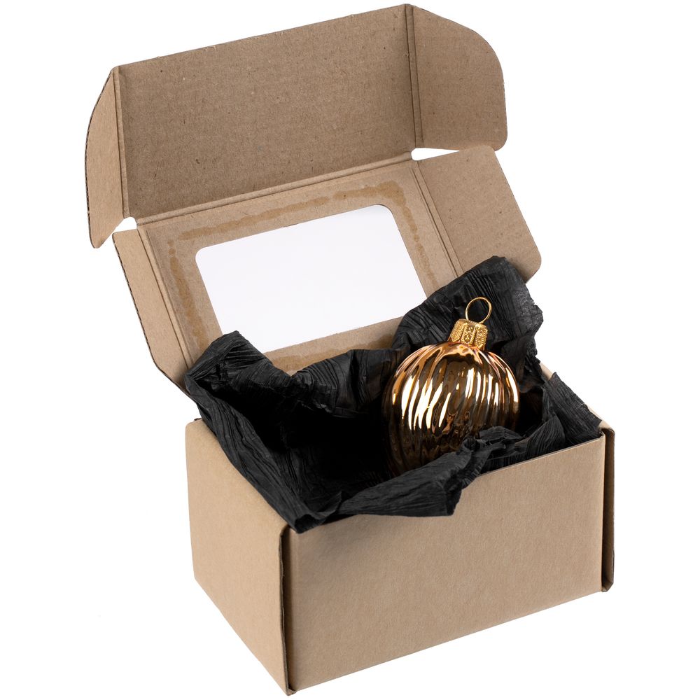 Елочная игрушка «Грецкий орех» в коробке, золотистая