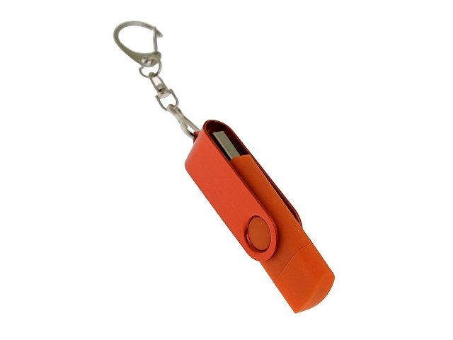 USB 3.0- флешка на 32 Гб с поворотным механизмом и дополнительным разъемом Type-C