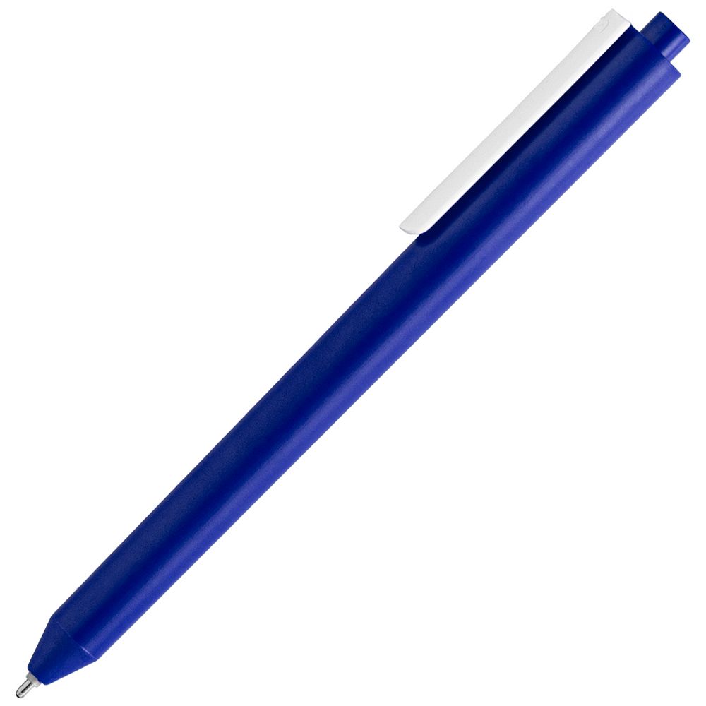 Ручка шариковая Pigra P03 Mat, темно-синяя с белым