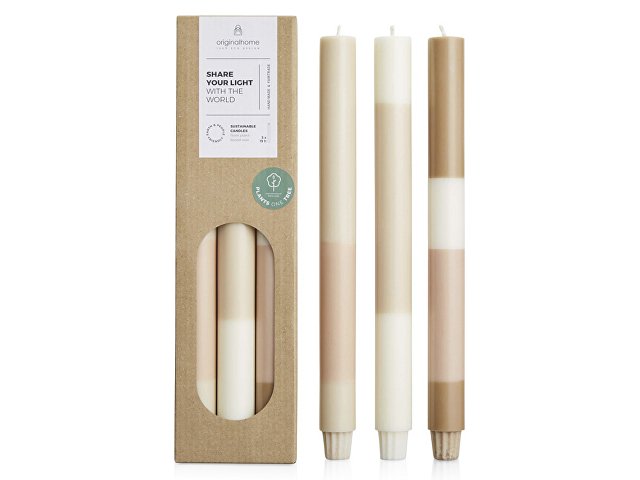 Набор свечей из растительного воска, 3 шт