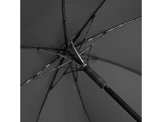 Зонт-трость «Carbon» с куполом из переработанного пластика