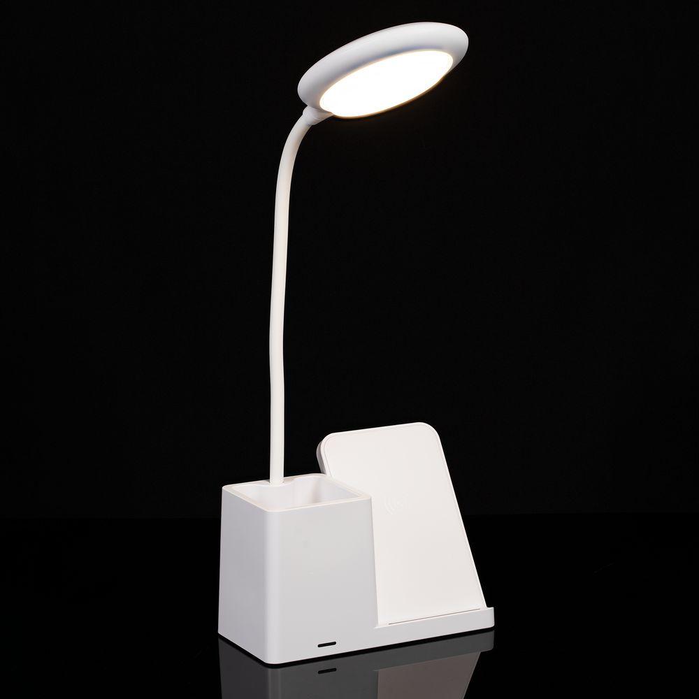 Лампа с органайзером и беспроводной зарядкой writeLight, ver. 2, белая