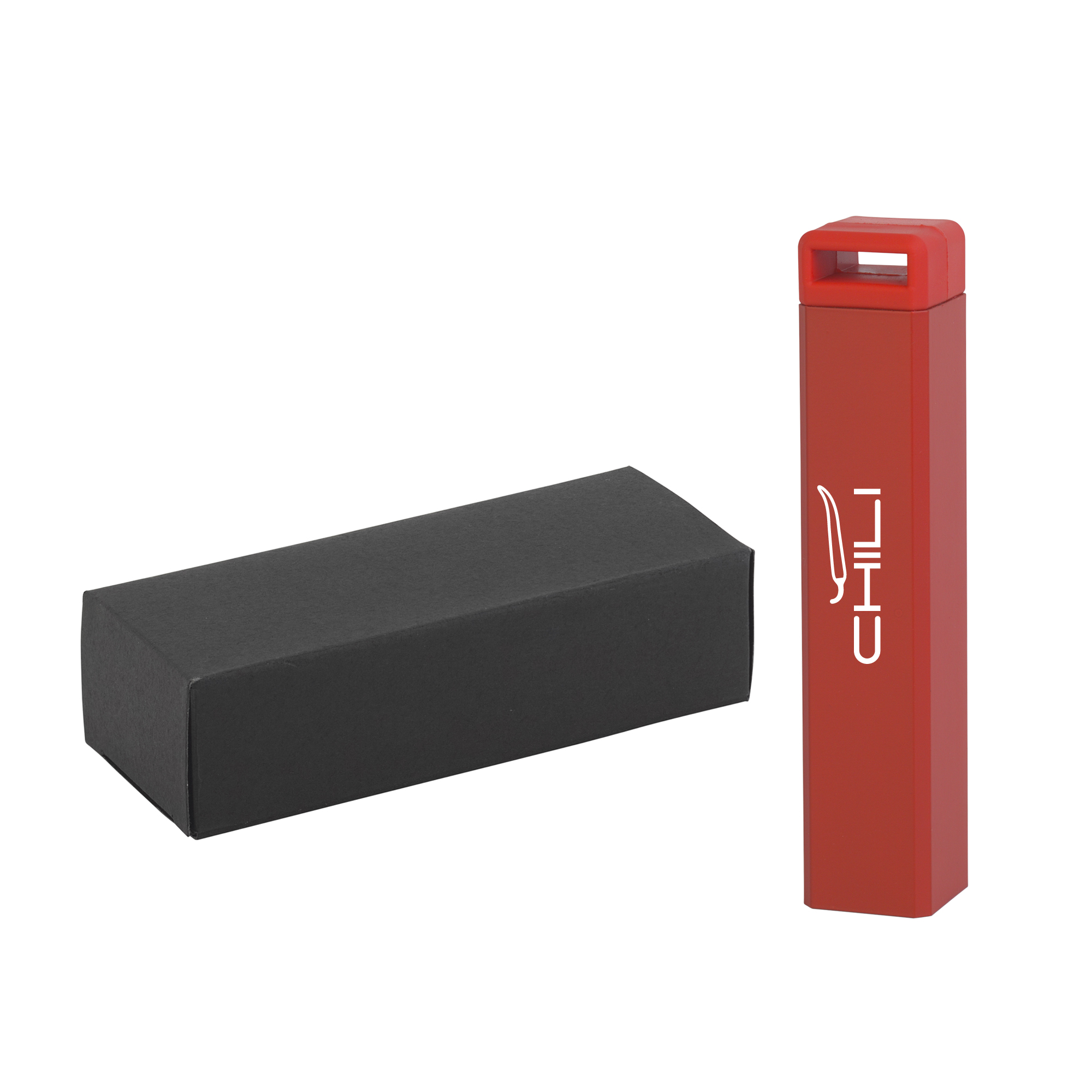 Зарядное устройство "Chida" 2800 mAh, красный, покрытие soft touch#