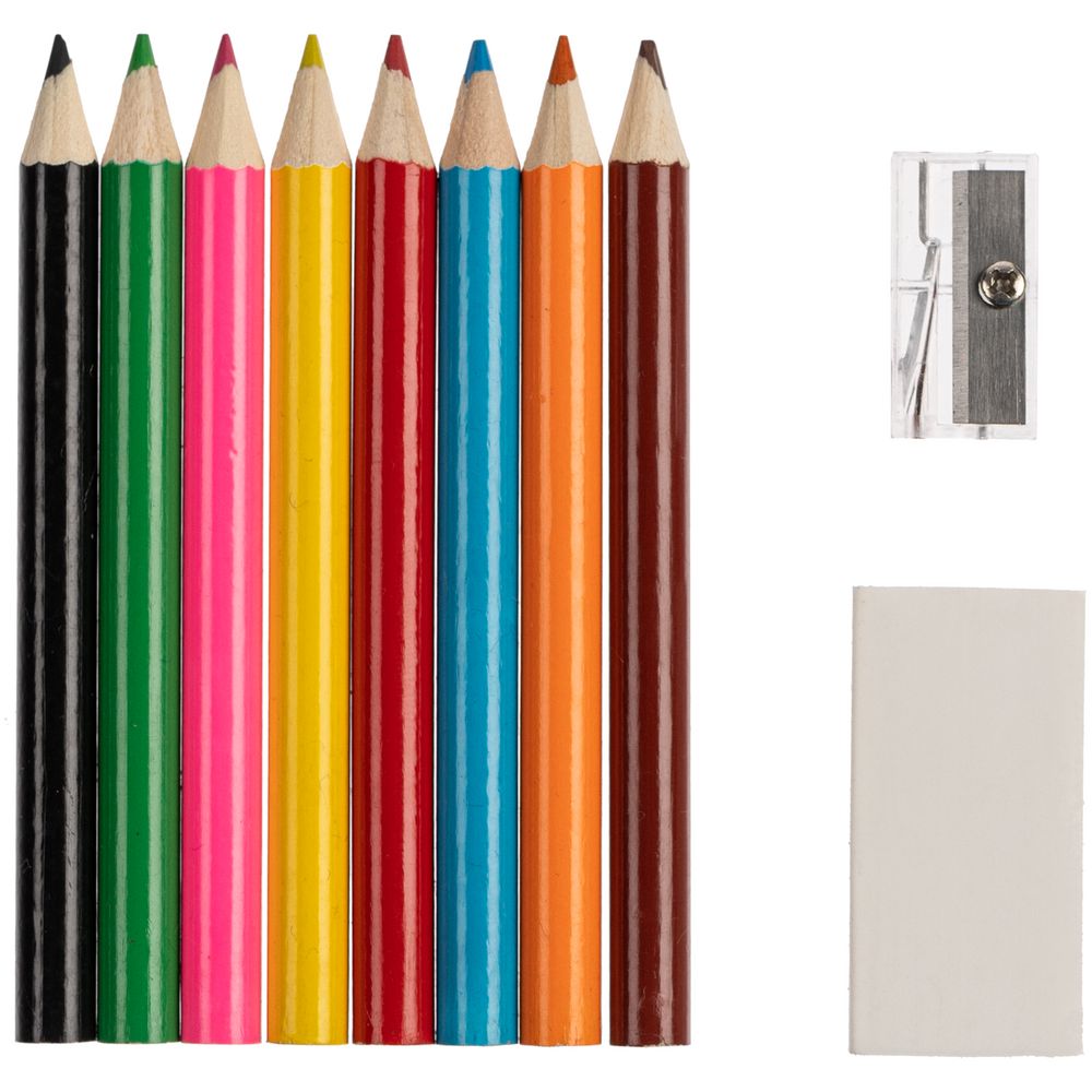 Набор Hobby с цветными карандашами, ластиком и точилкой, синий, уценка
