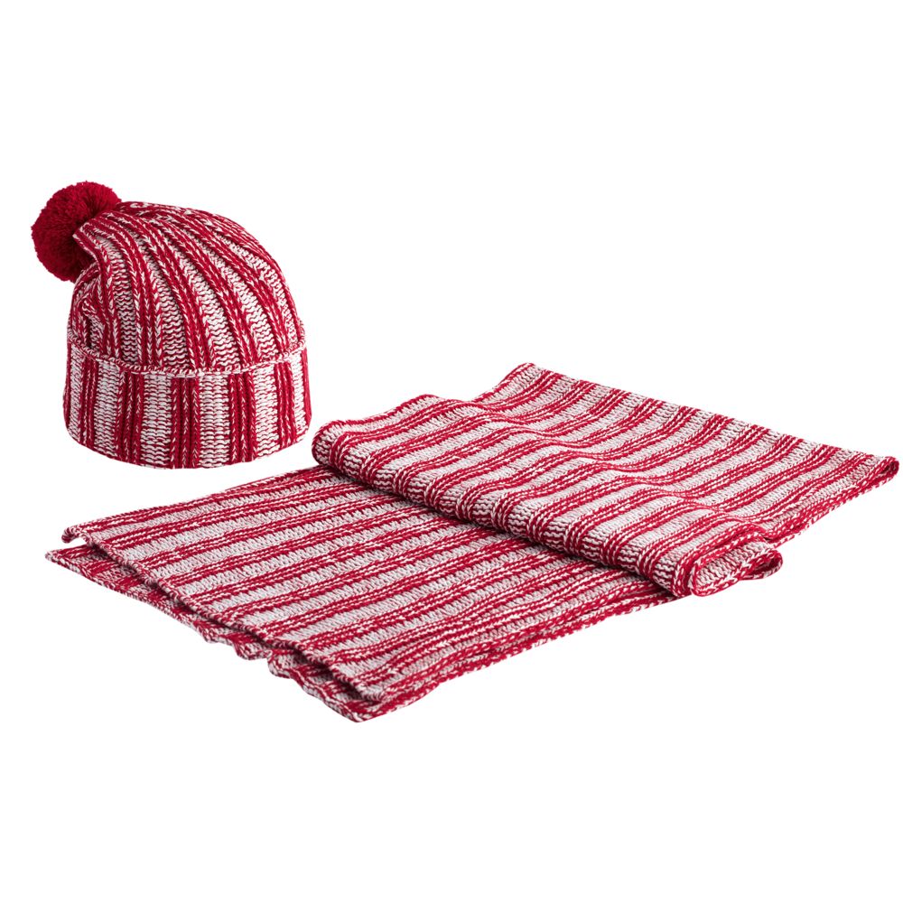 Шарф Chain Multi, красно-белый