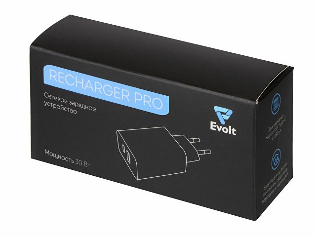 Сетевое зарядное устройство c выходами USB-A и USB-C и быстрой зарядкой QC/PD «Recharger Pro», 30 Вт