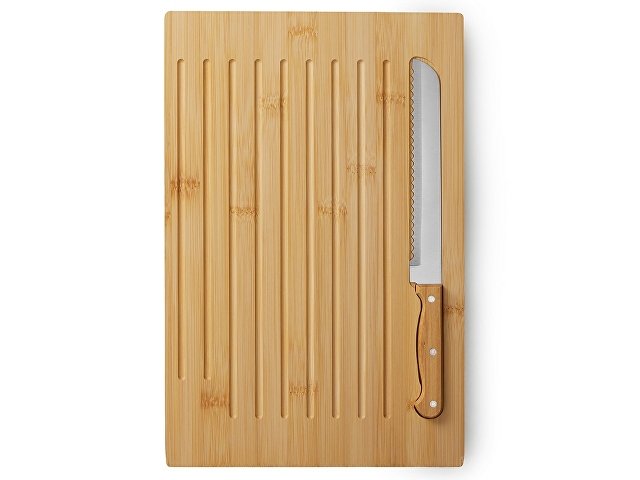 Разделочная доска из бамбука «Круста» с хлебным ножом