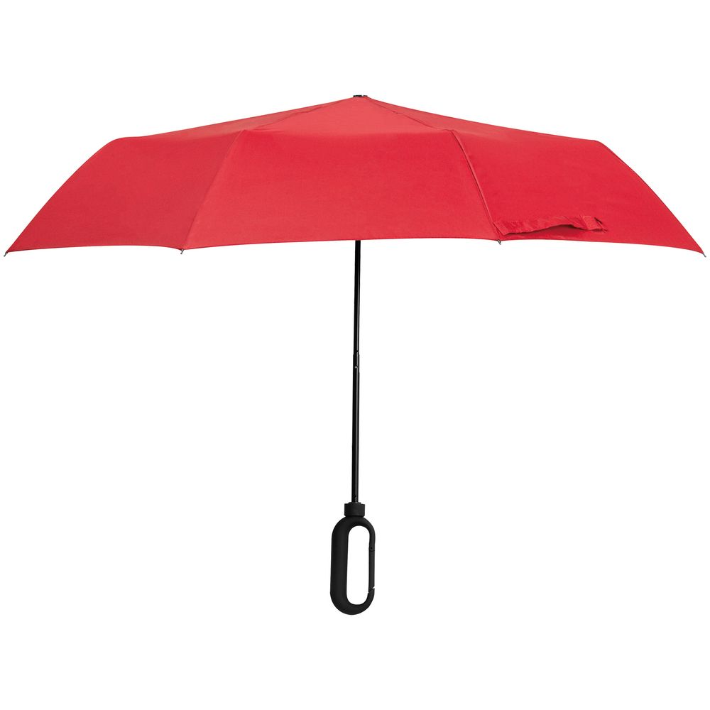 Зонт складной Hoopy с ручкой-карабином, красный