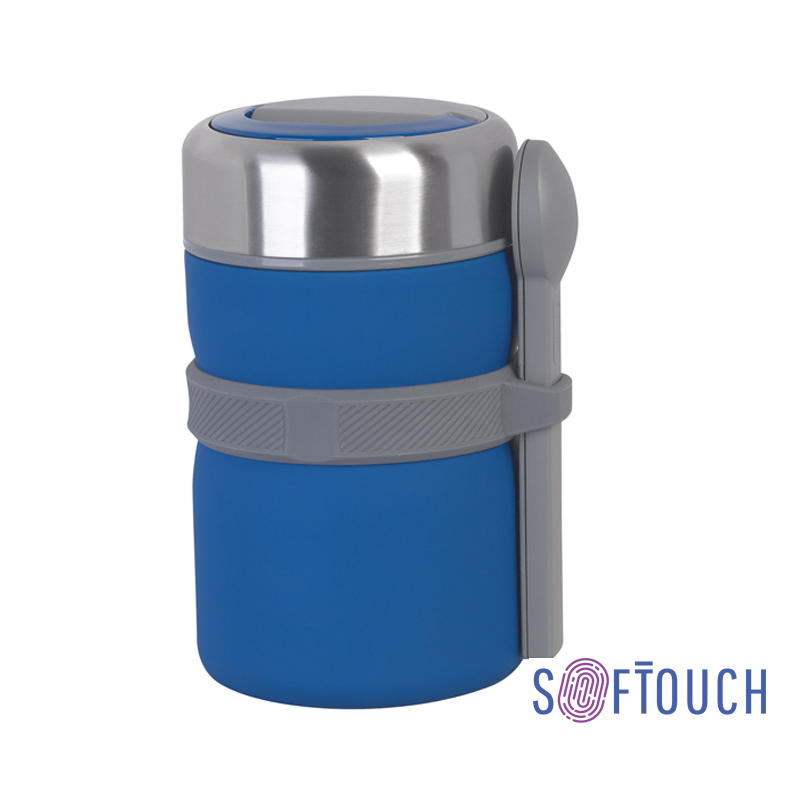 Термос с контейнерами и приборами для ланча, покрытие soft touch