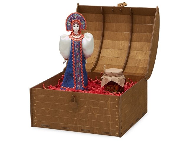 Подарочный набор: кукла фарфоровая, мёд с миксом из орехов