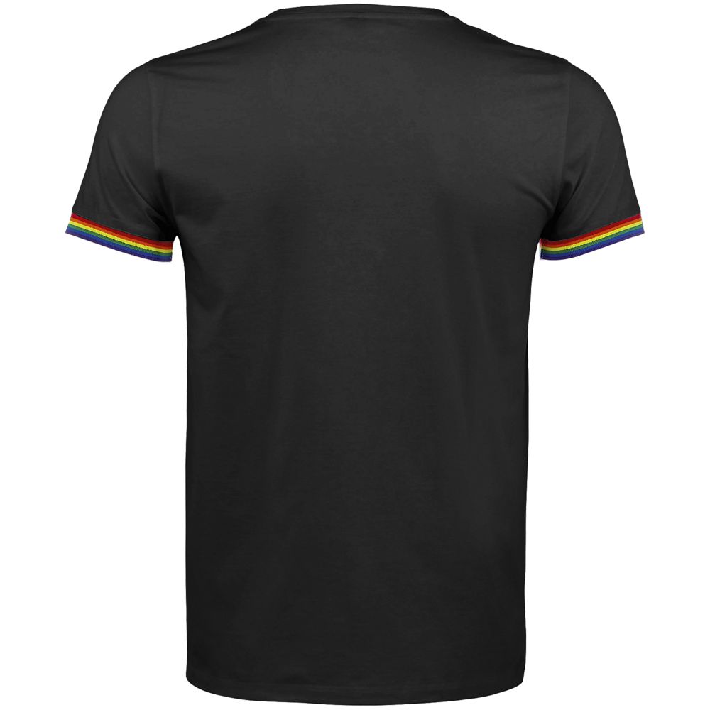Футболка мужская Rainbow Men, черная с многоцветным