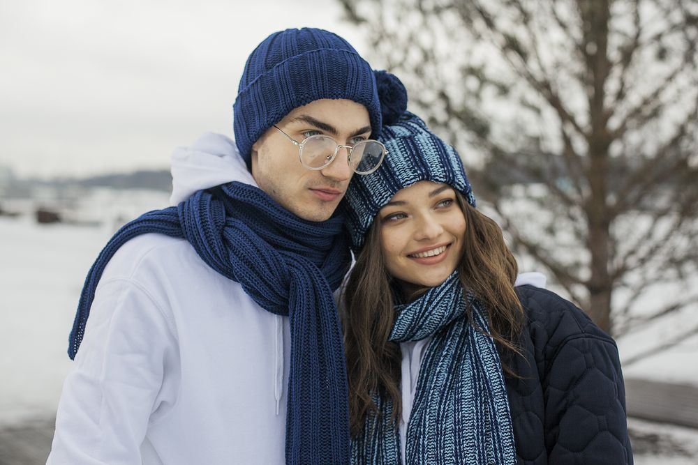 Шарф Chain Multi, красно-белый