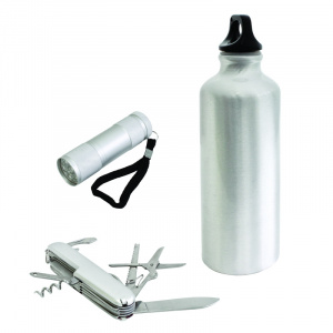 Набор для выживания "Последний герой": фляжка, мультиинструмент, фонарик в сумке