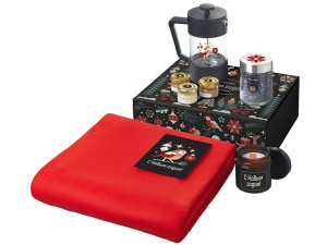 Подарочный набор «Re:Moments» с пледом, френчпрессом и медом Подарочный набор «Re:Moments» с пледом, френчпрессом и медом