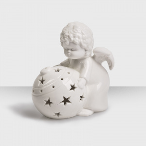 Подсвечник "Ангел с елочным шаром"