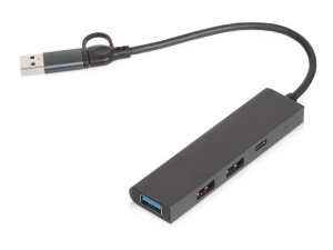 USB-хаб «Command» с коннектором 2-в-1 USB-C и USB-A, 2.0/3.0