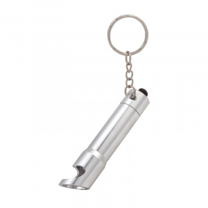 Брелок-фонарик с открывалкой, серебро#
