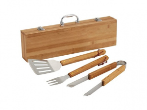 Набор для барбекю в бамбуковой подарочной коробке «Well-done»