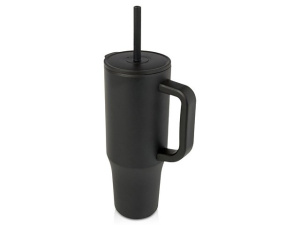 Герметичная термокружка «Brady» с силиконовой трубочкой, переработанная сталь, 900 мл