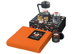 Подарочный набор «Re:Moments» с пледом, френчпрессом и медом Подарочный набор «Re:Moments» с пледом, френчпрессом и медом