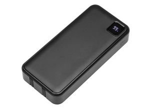 Внешний аккумулятор со встроенными кабелями «Фрэйм Про», быстрая зарядка, 20000мач Внешний аккумулятор со встроенными кабелями «Фрэйм Про», быстрая зарядка, 20000мач