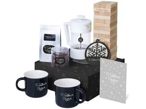 Подарочный набор «Re:Together» с френчпрессом, кружками и дженгой Подарочный набор «Re:Together» с френчпрессом, кружками и дженгой