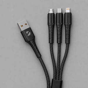 Дата-кабель Armor 3 в 1: micro USB, USB-C, Ligthning, 1.2м Дата-кабель Armor 3 в 1: micro USB, USB-C, Ligthning, 1.2м