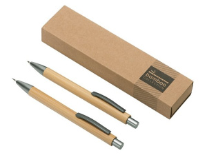 Подарочный набор «Tender bamboo» с шариковой ручкой и механическим карандашом из бамбука Подарочный набор «Tender bamboo» с шариковой ручкой и механическим карандашом из бамбука