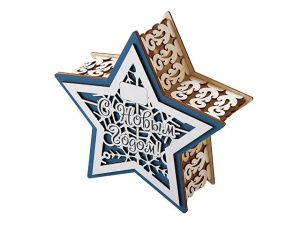 Шкатулка из фанеры в виде звезды «Asteris» Шкатулка из фанеры в виде звезды «Asteris»