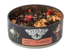 Подарочный набор «По-сибирски» с черным чаем и малиновым монпансье Подарочный набор «По-сибирски» с черным чаем и малиновым монпансье
