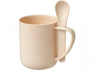 Чашка с ложкой «Rye» из пшеничной соломы Чашка с ложкой «Rye» из пшеничной соломы