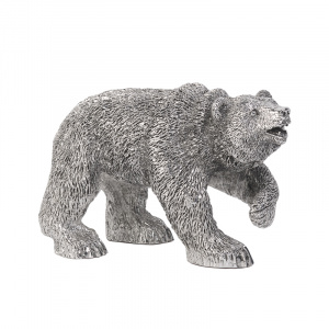 Статуэтка "Медведь", посеребрение, h 11 см