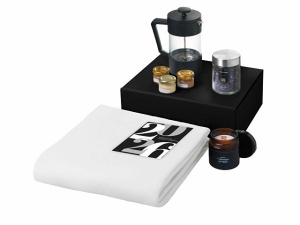 Подарочный набор «Re:Moments» с пледом, френчпрессом и медом Подарочный набор «Re:Moments» с пледом, френчпрессом и медом