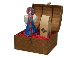 Подарочный набор: кукла фарфоровая, чай "Малина с мятой"