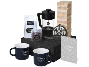 Подарочный набор «Re:Together» с френчпрессом, кружками и дженгой Подарочный набор «Re:Together» с френчпрессом, кружками и дженгой