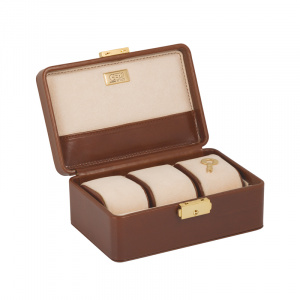 Шкатулка для  часов и колец, кожа (на 3 часов)