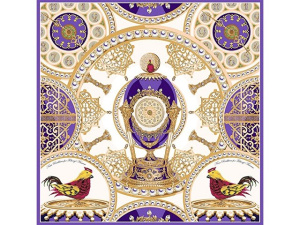 Платок «Пасхальное яйцо-часы Петушок» Платок «Пасхальное яйцо-часы Петушок»