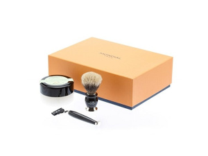 Бритвенный набор: станок MACH3, помазок, крем для бритья Bergamotto