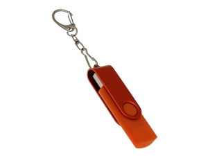 USB 2.0- флешка на 64 Гб с поворотным механизмом и дополнительным разъемом Type-C