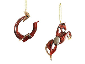 Набор елочных игрушек: Лошадь, Подкова