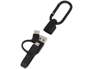 Кабель для зарядки «Fold» 3-в-1 с карабином Кабель для зарядки «Fold» 3-в-1 с карабином