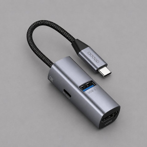 USB-хаб 3 в 1 USB-C - USB-A3.0 + USB-C PD100Вт + HDMI USB-хаб 3 в 1 USB-C - USB-A3.0 + USB-C PD100Вт + HDMI
