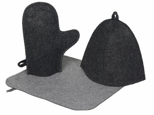 Банный набор из шапки, рукавицы и коврика «Calm»