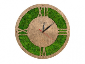 Настенные часы со мхом «Римские»